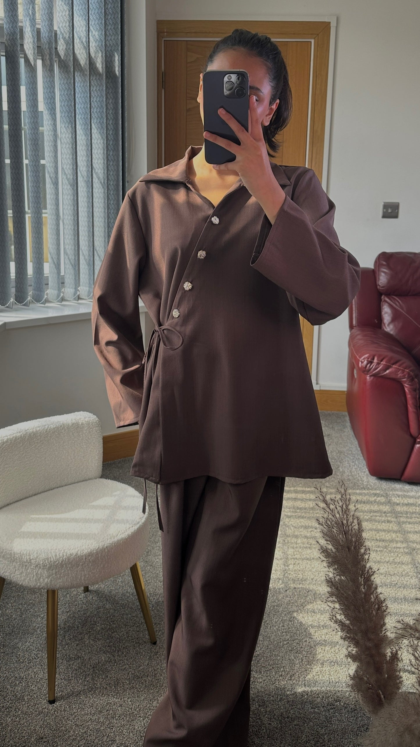 Velina co ord in chocolate brown