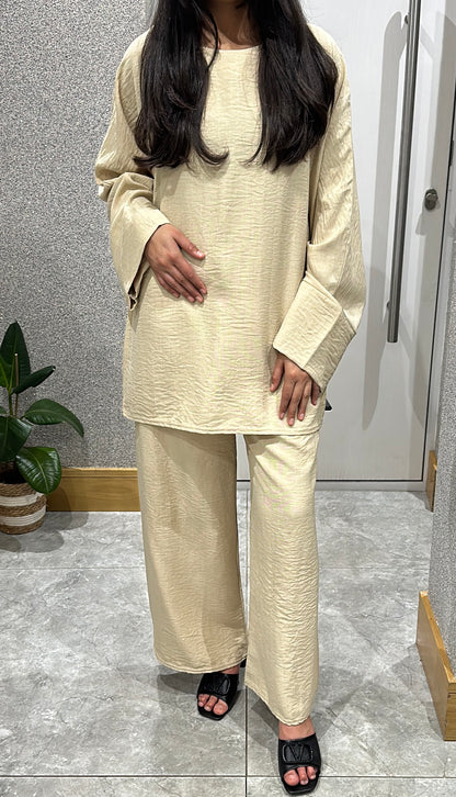 Zehra Co ord Set In Beige