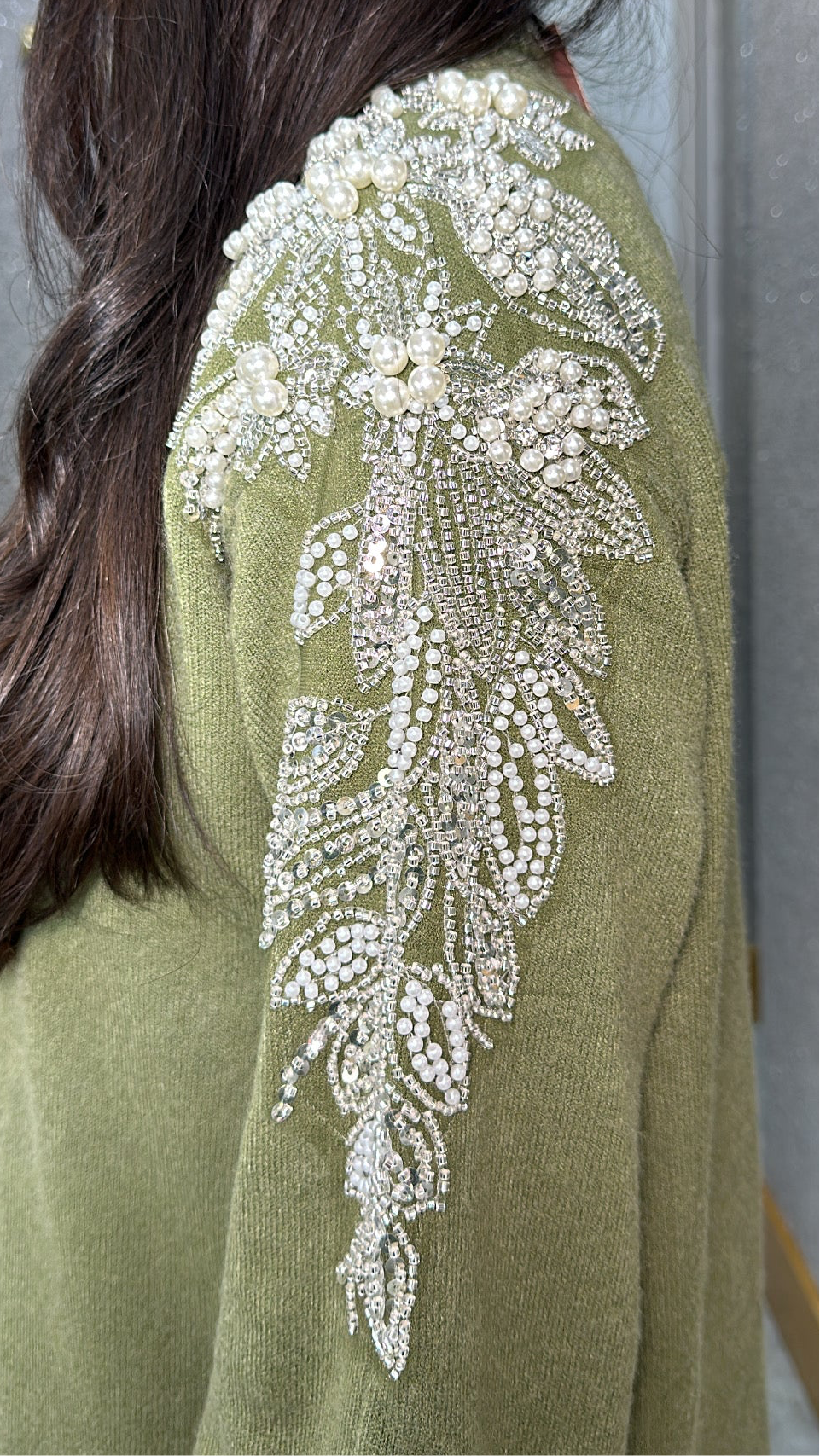 Yosra dress in olive green