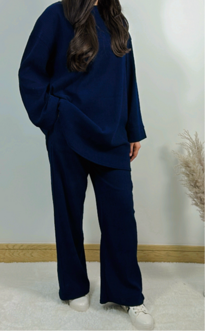 Aafiya co ord in navy blue