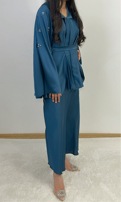 Amaryllis Co ord set in petrol blue