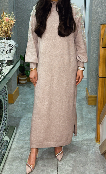 Yosra dress in mocha