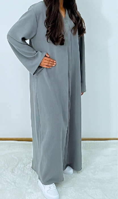Aiyla winter abaya dress in grey