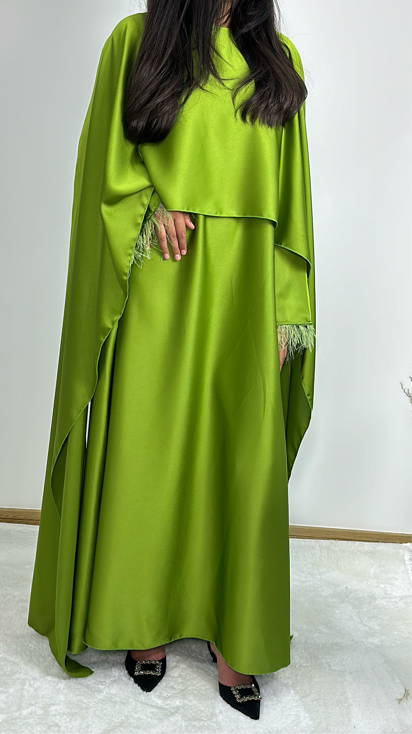 Hannah dress in grass green