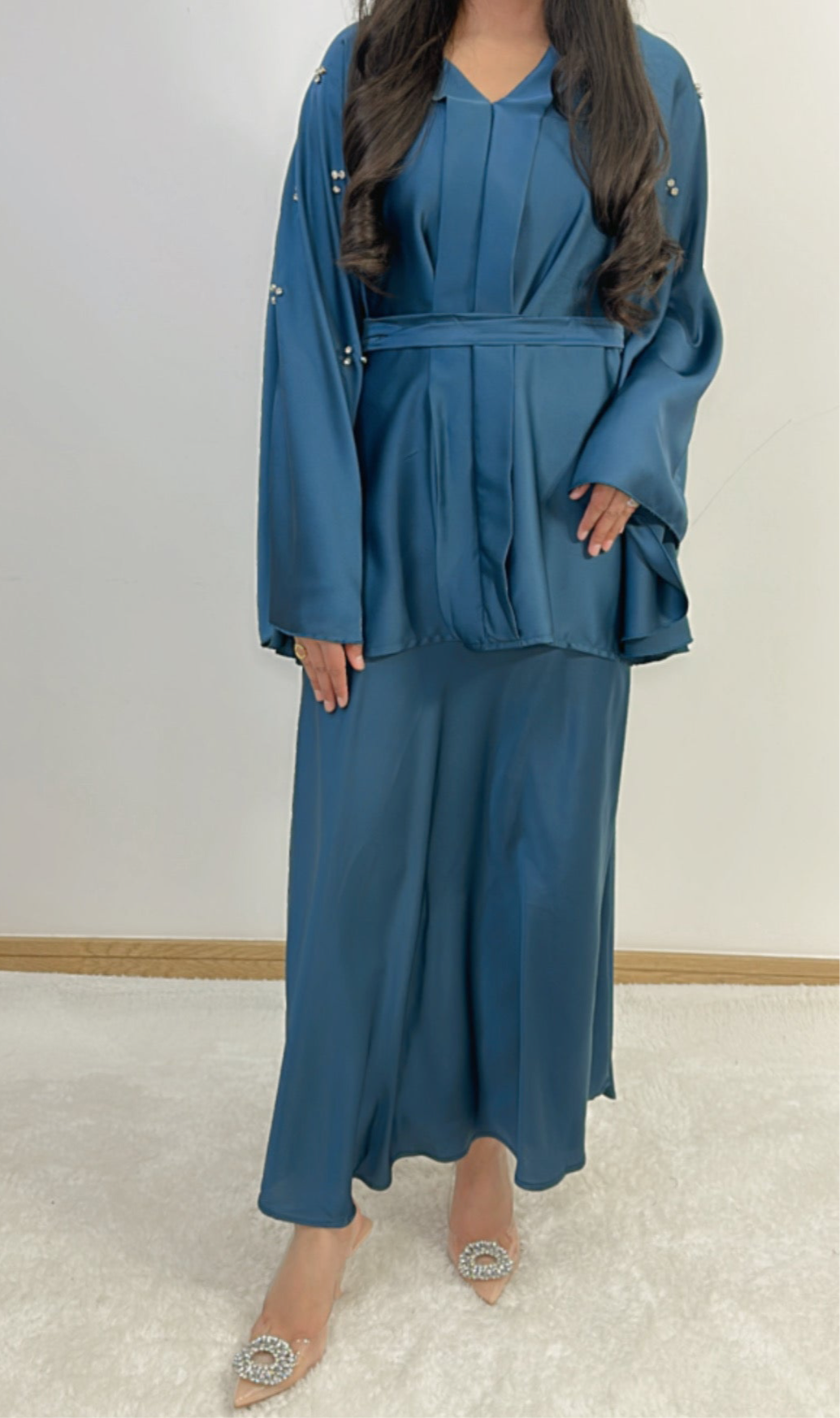 Amaryllis Co ord set in petrol blue