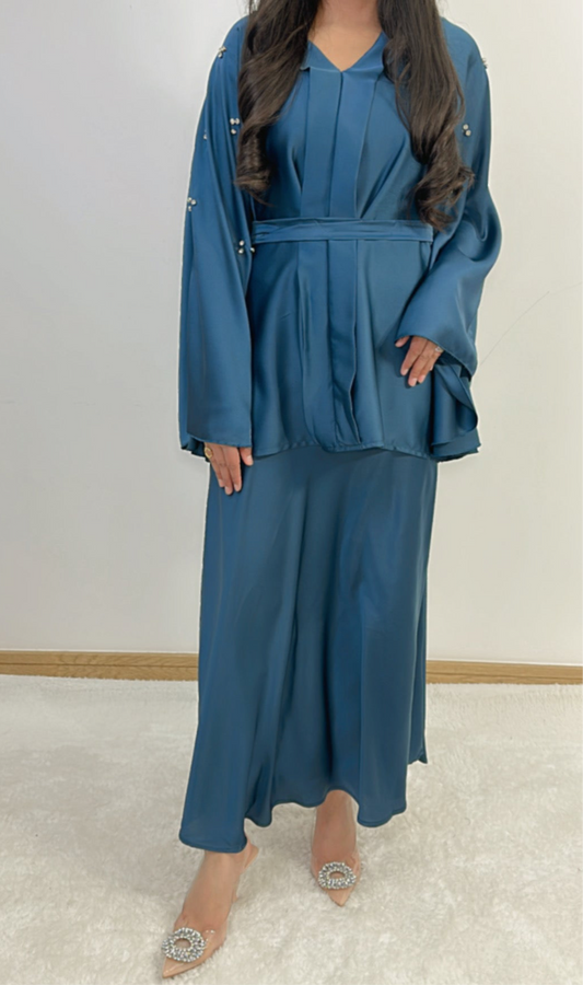 Amaryllis Co ord set in petrol blue