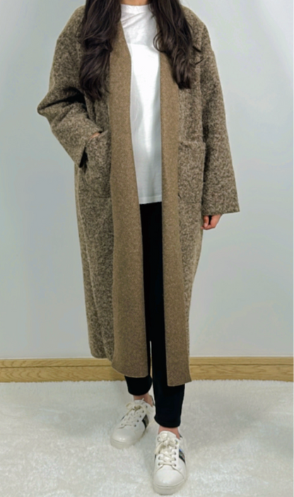 Ailah long wool coat in peanut
