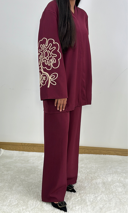 Alya co ord set in burgundy