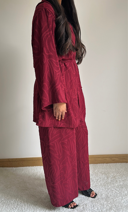 Noor co ord set in burgundy