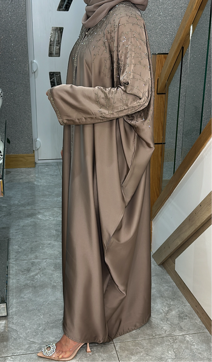 Maryam abaya in light beige