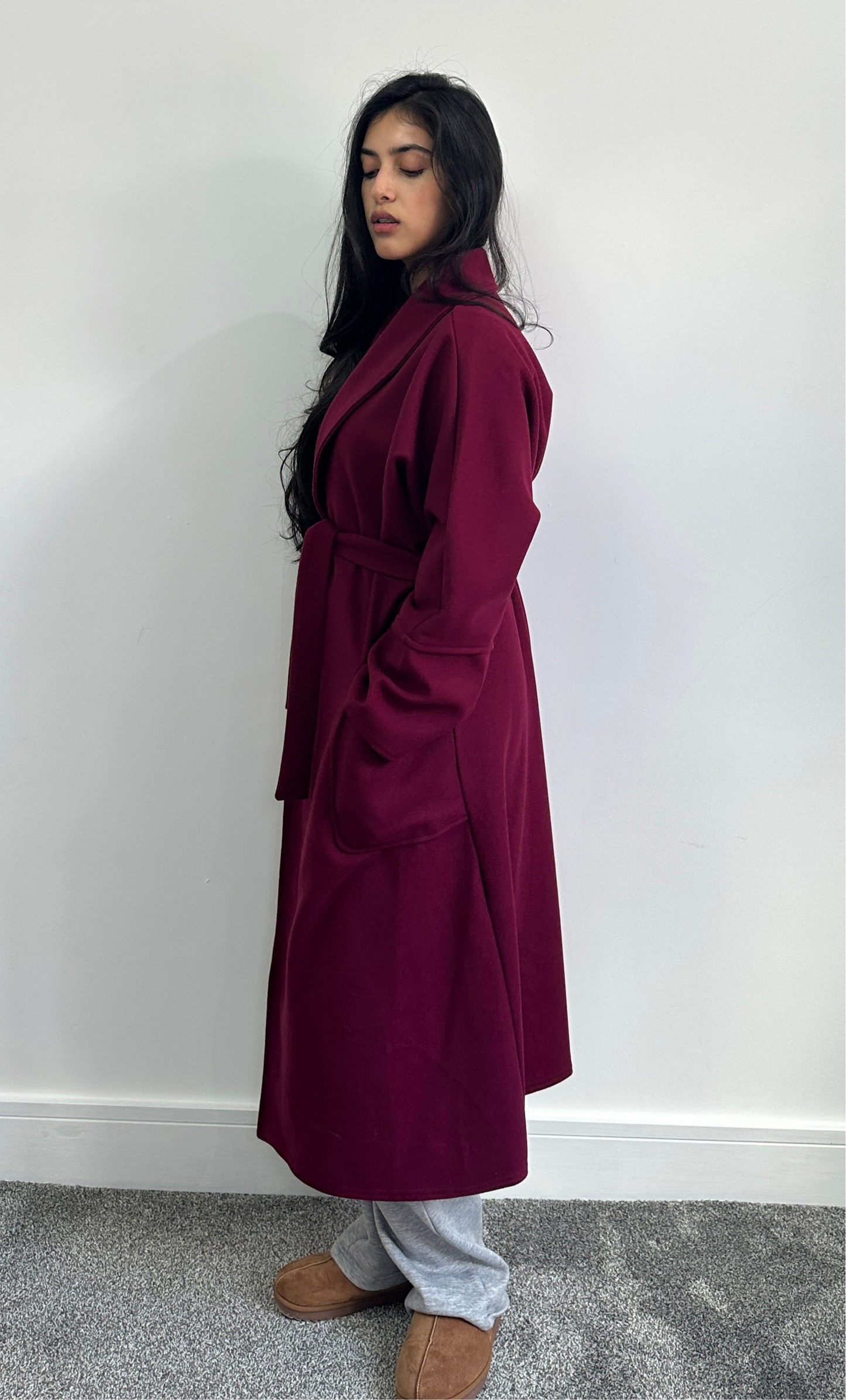 Hana coat in burgundy