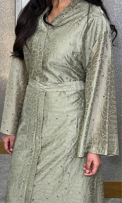 Imane long dress in saga green