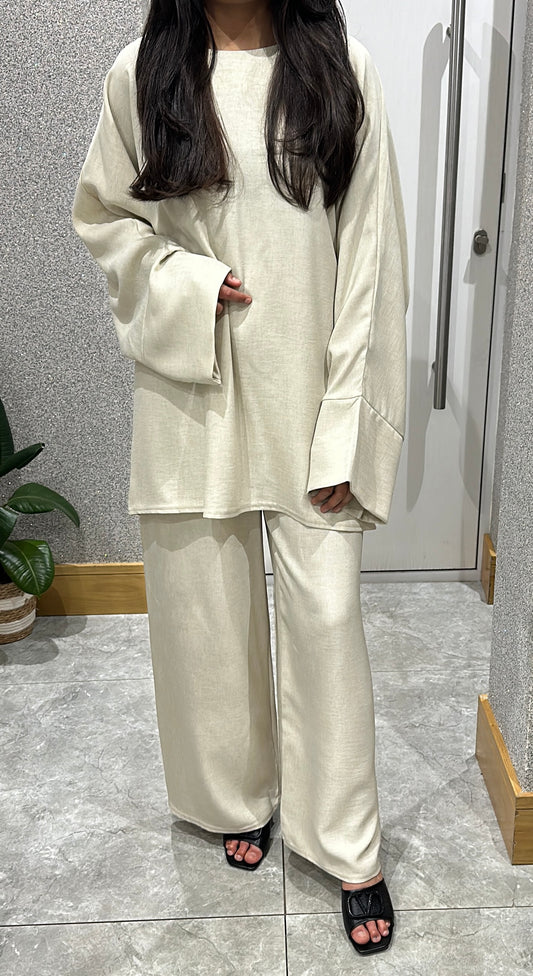 Zehra Co ord Set In Cream