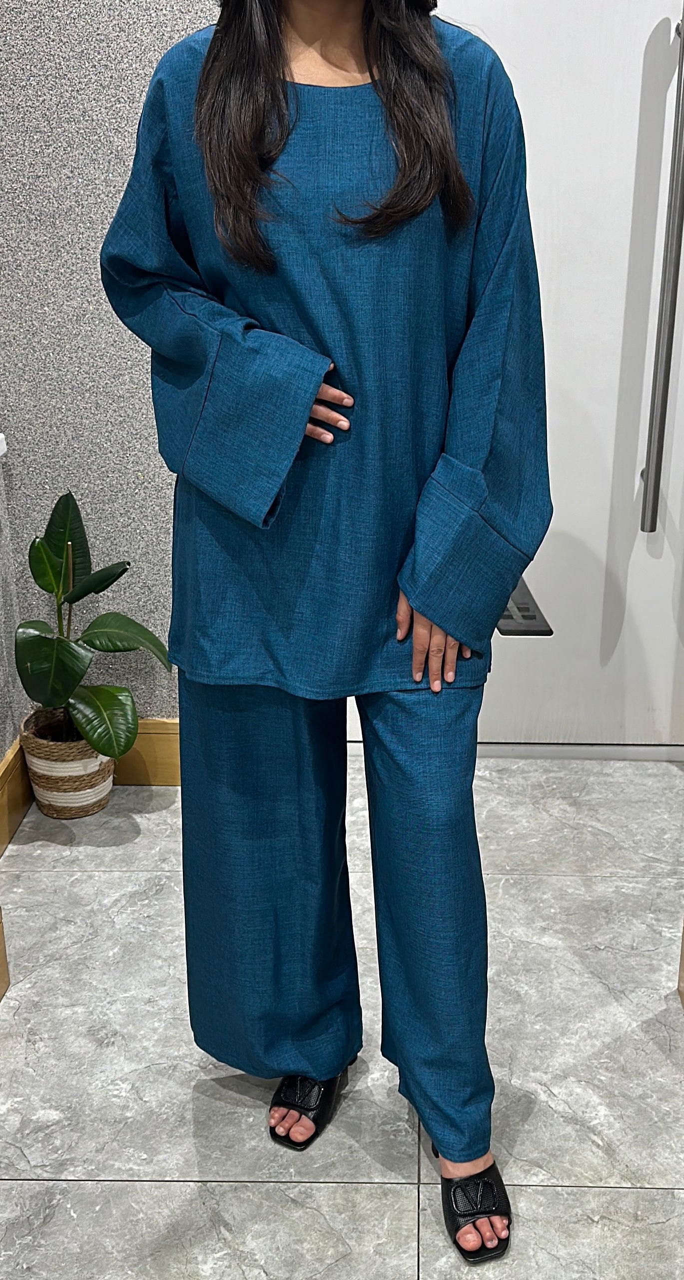 Zehra Co ord Set In Teal
