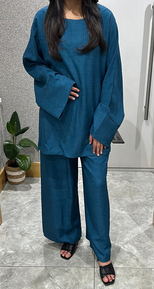 Zehra Co ord Set In Teal