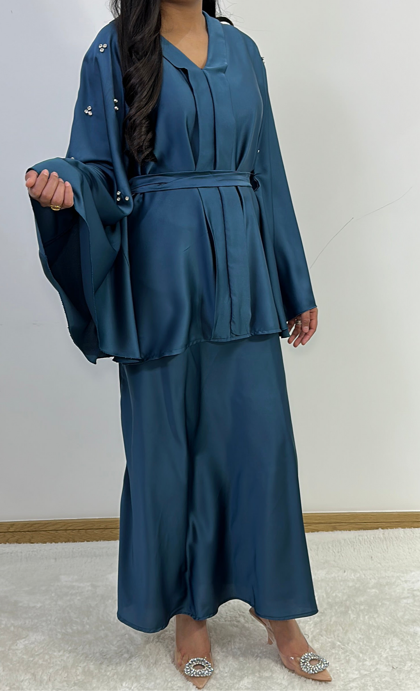 Amaryllis Co ord set in petrol blue