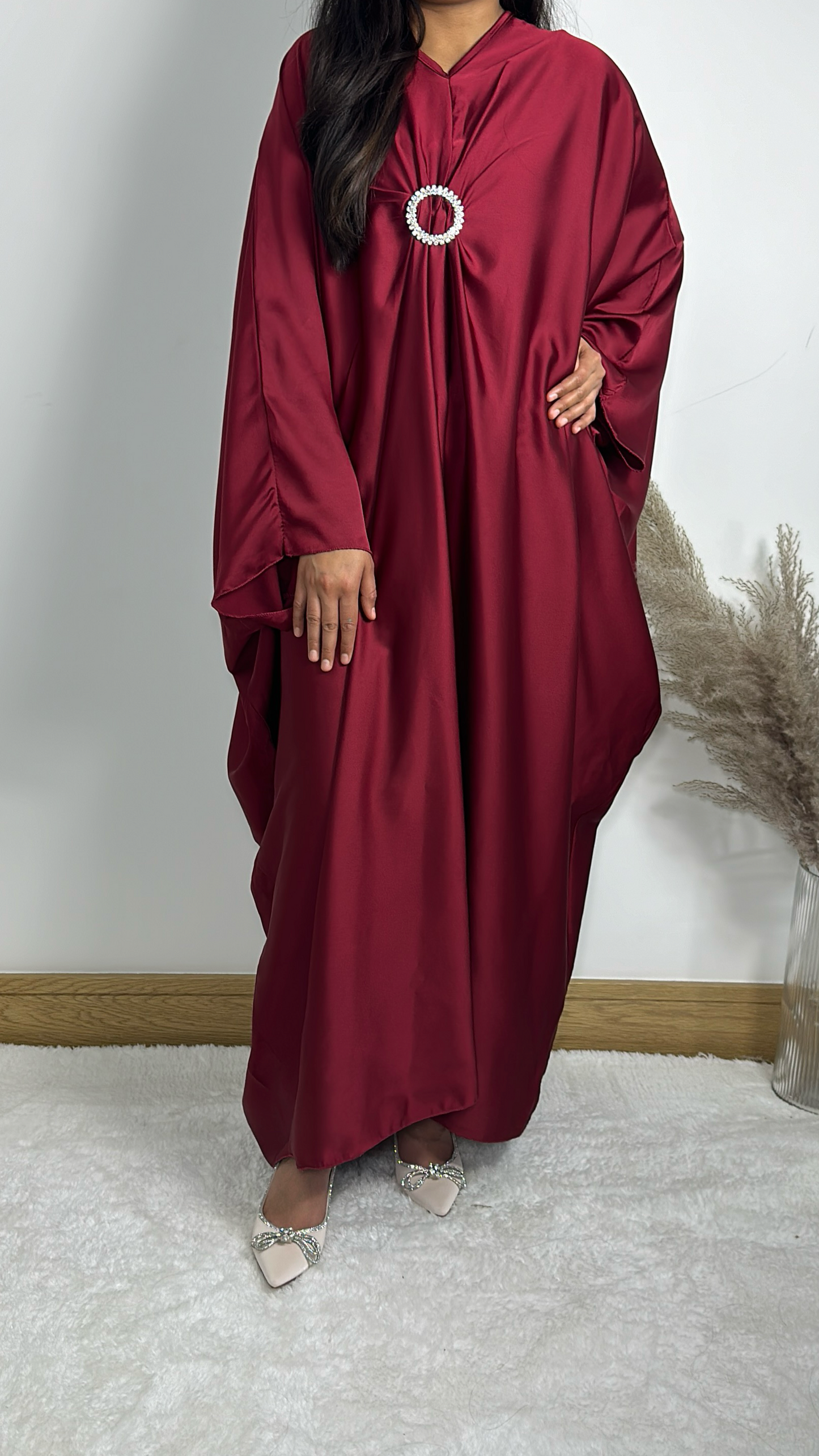 Alima dress in burgundy
