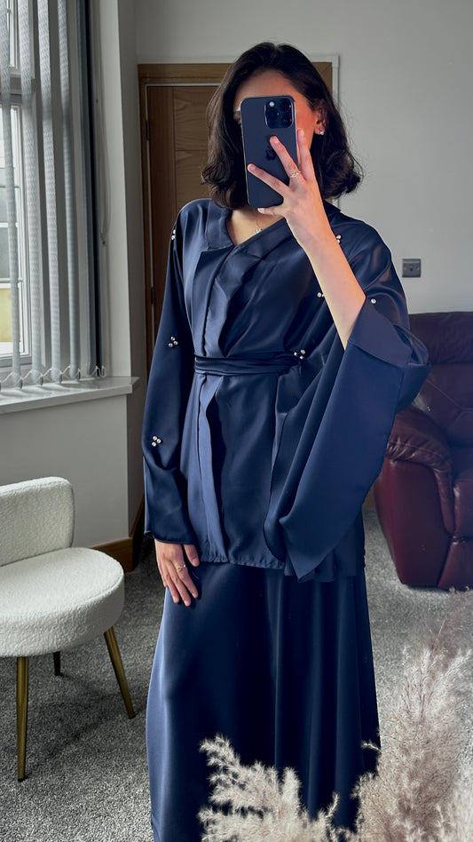 Amaryllis Co ord set in navy blue
