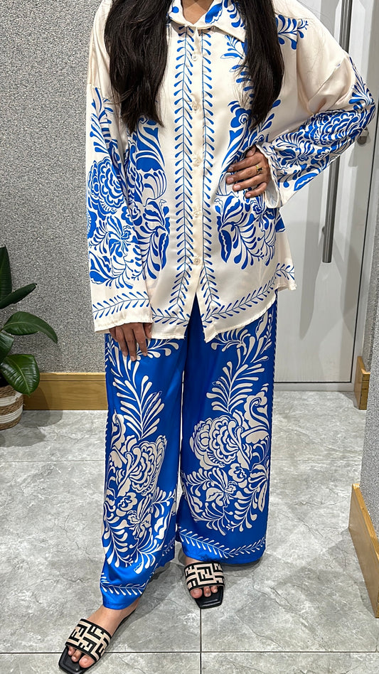 Ayline Printed Co ord In Blue