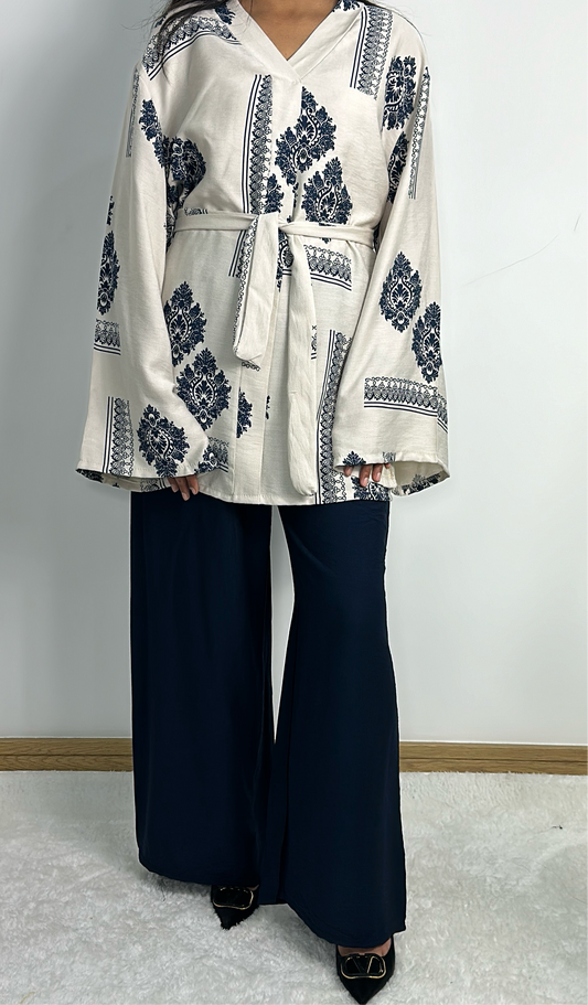 Maira co ord set in navy blue