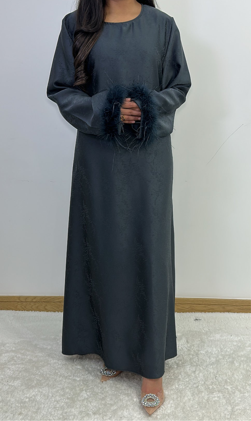 Fareeah long dress in grey