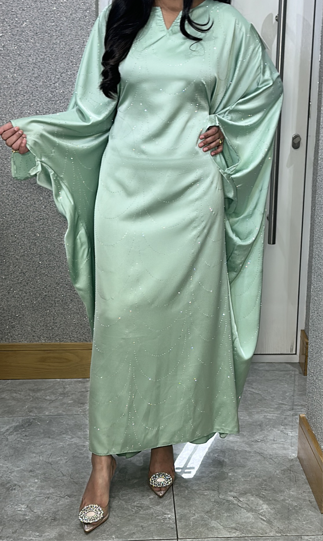 Fadia dress in sage green