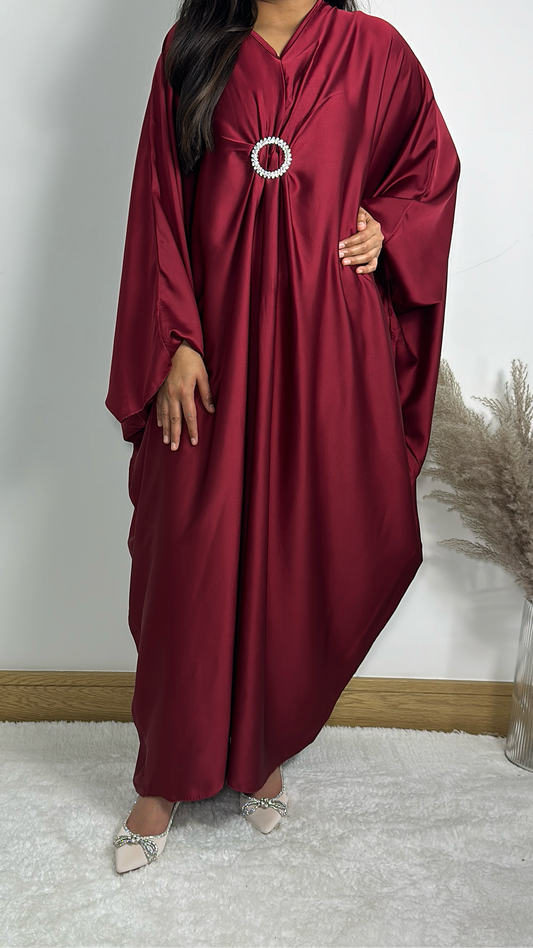 Alima dress in burgundy
