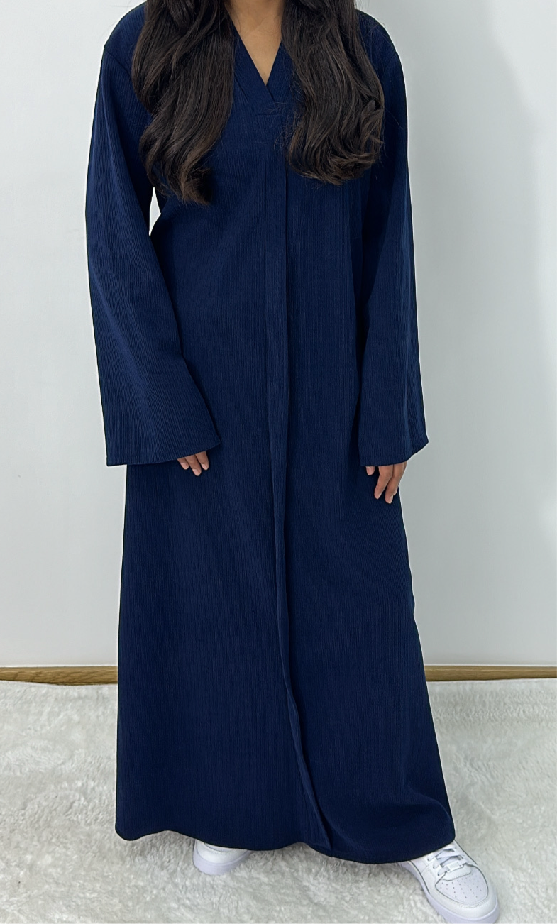 Aiyla winter abaya dress in navy blue