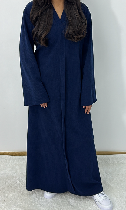 Aiyla winter abaya dress in navy blue