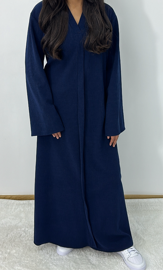 Aiyla winter abaya dress in navy blue