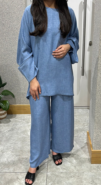 Zehra Co ord Set In Blue