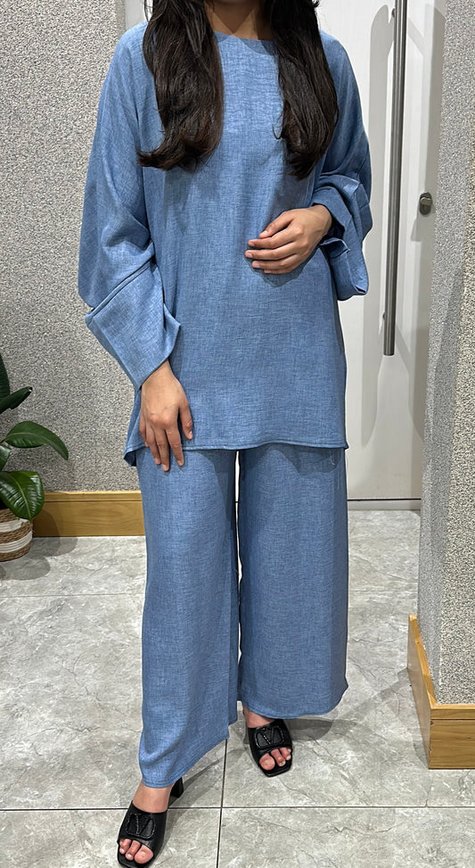 Zehra Co ord Set In Blue