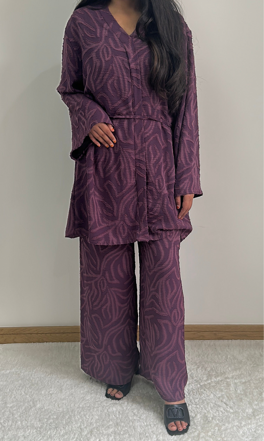 Noor co ord set in purple
