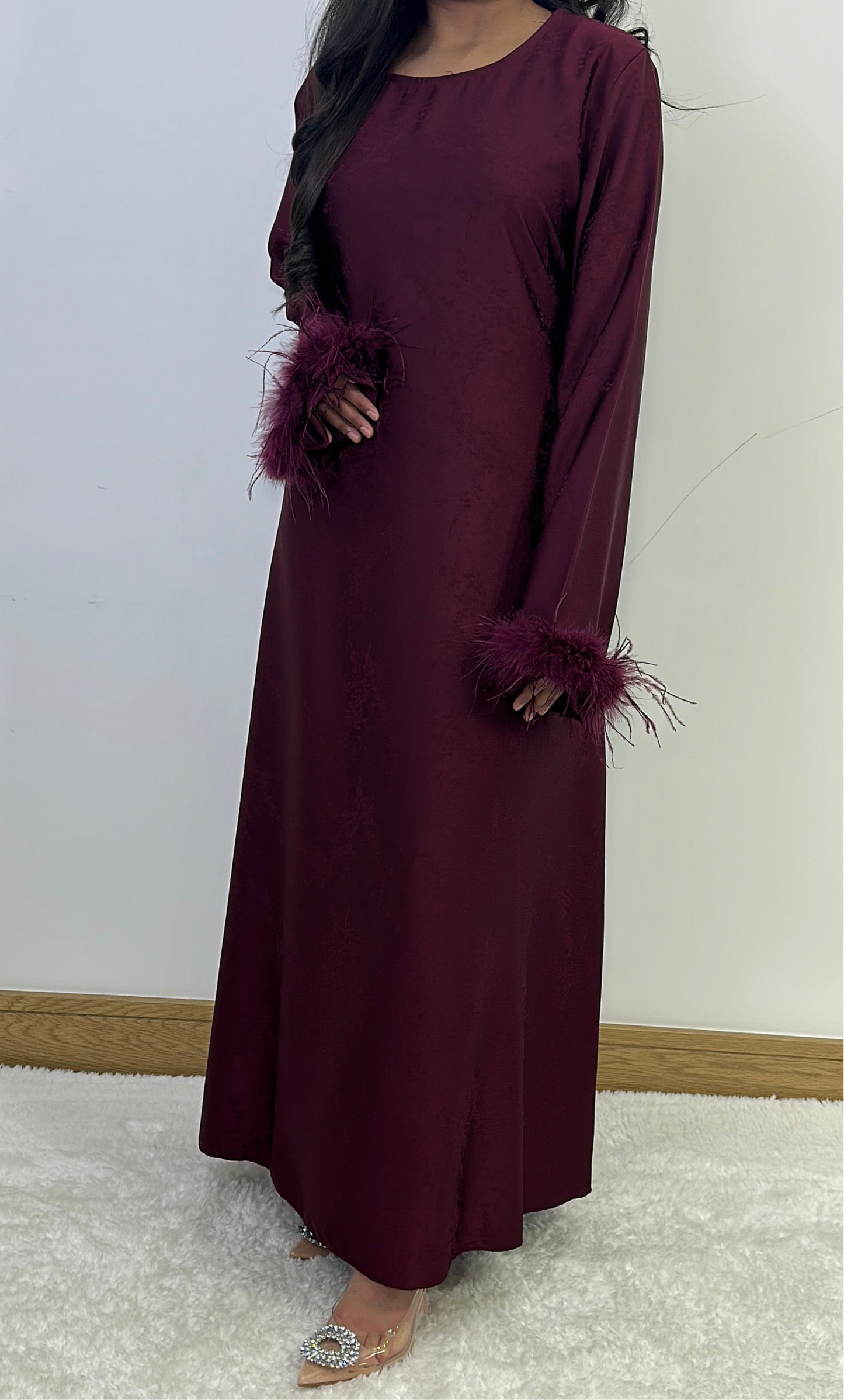 Fareeah long dress in burgundy