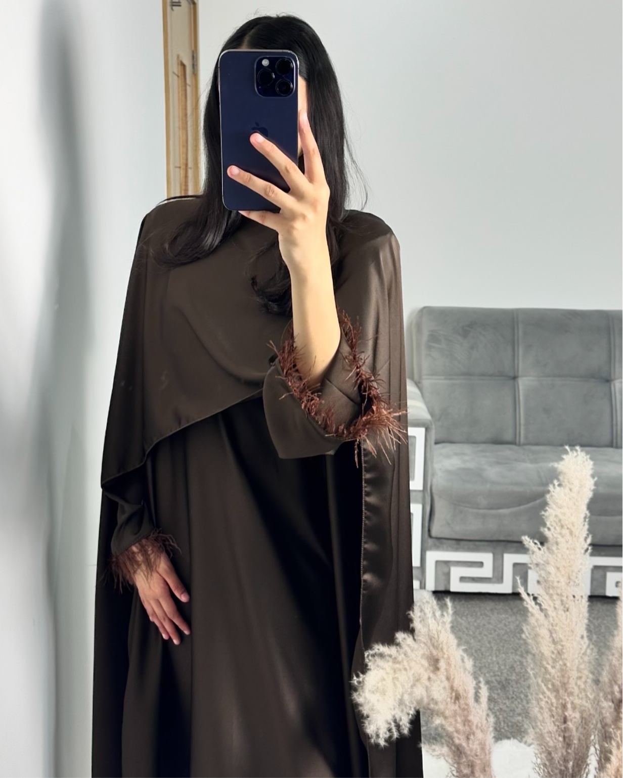 Hannah dress in dark brown