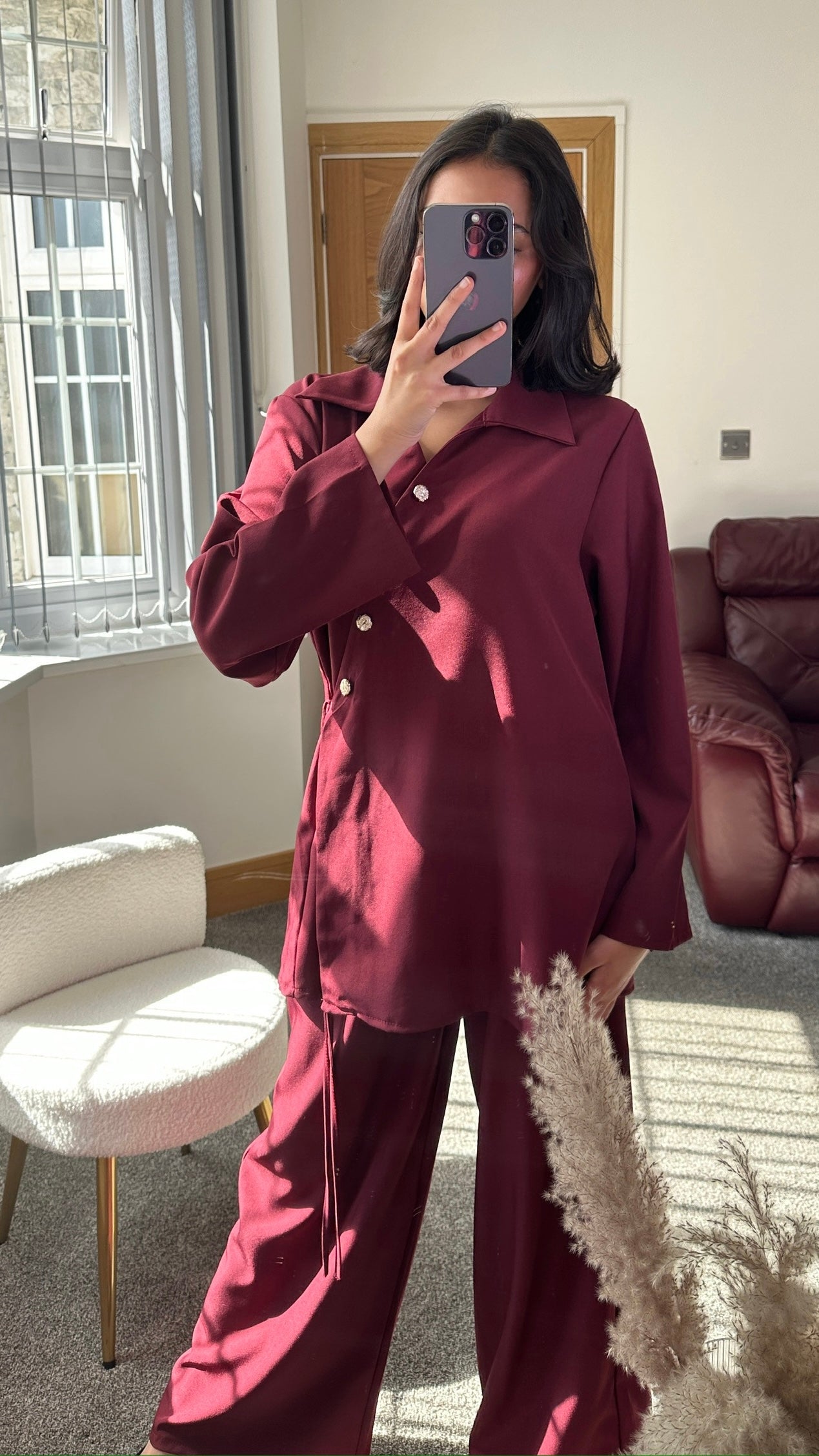 Velina co ord in burgundy