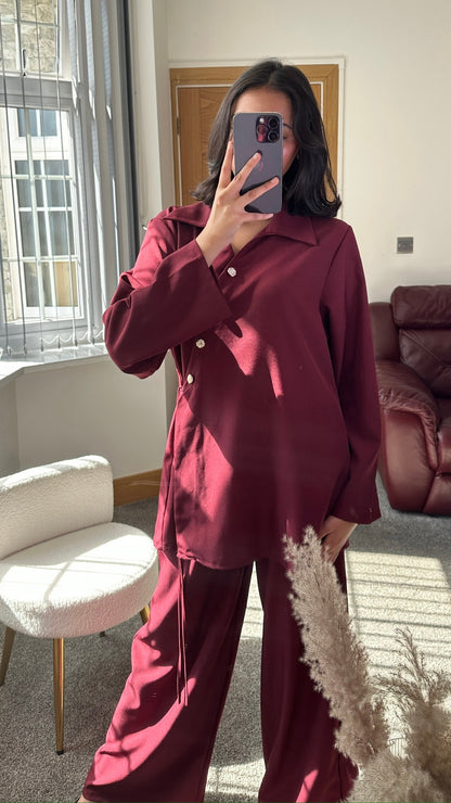 Velina co ord in burgundy