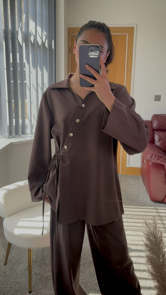 Velina co ord in chocolate brown