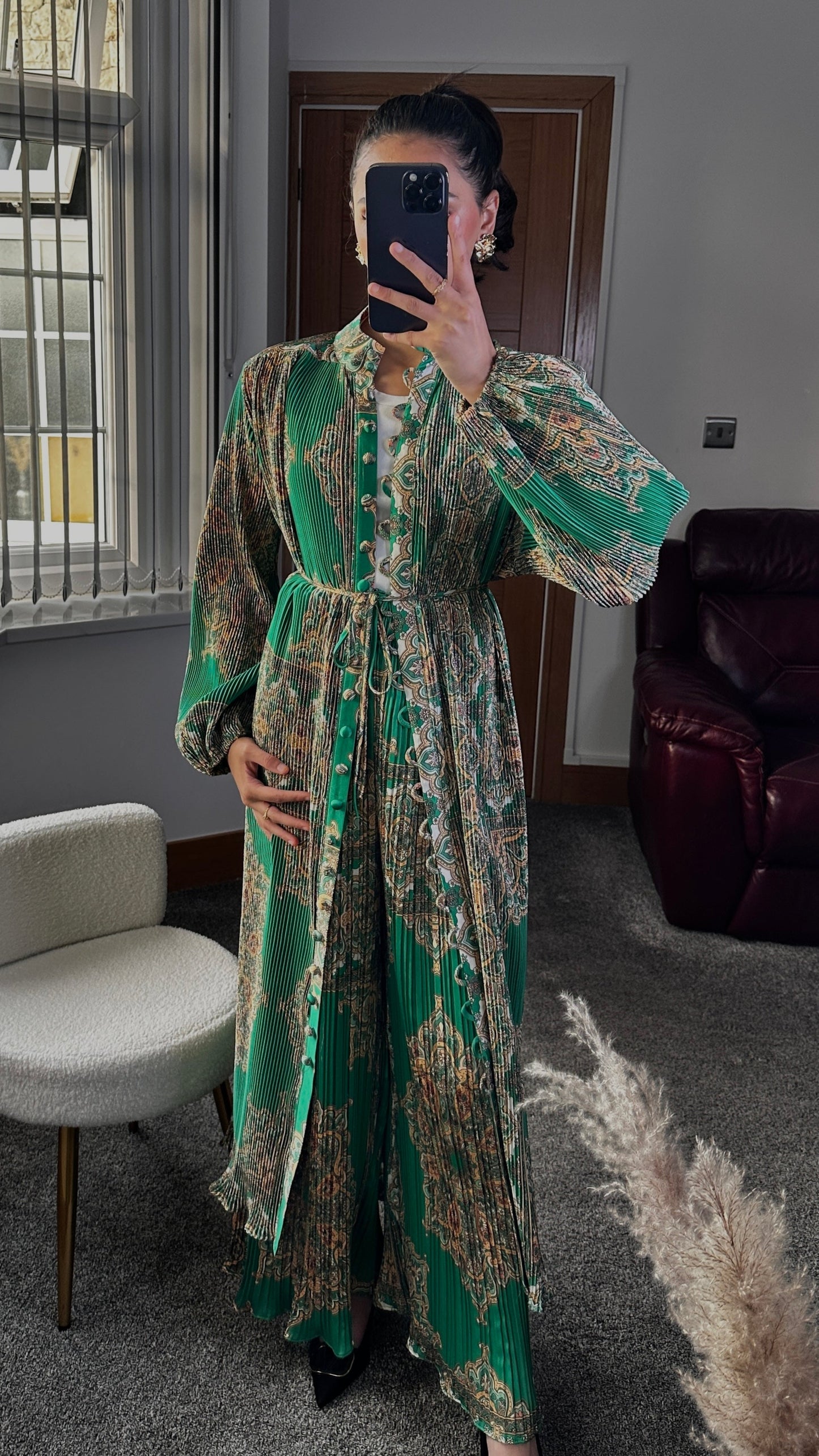 Shana two piece co ord set in green