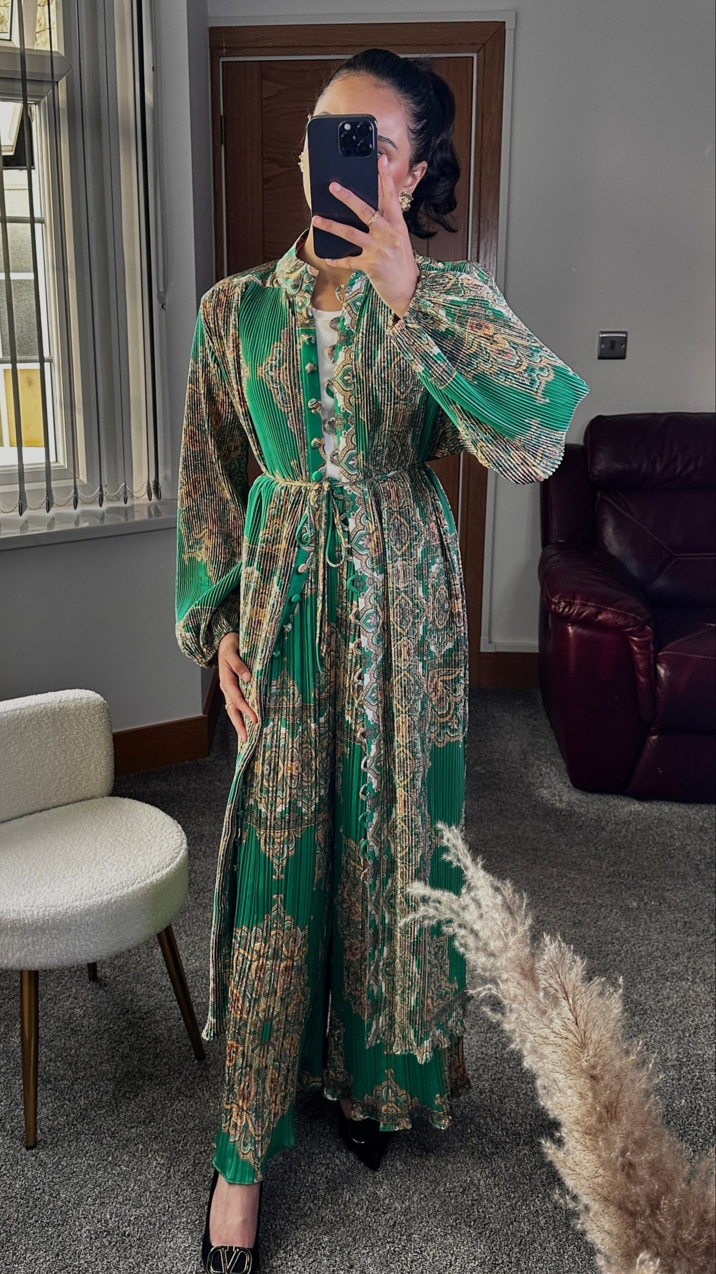 Shana two piece co ord set in green