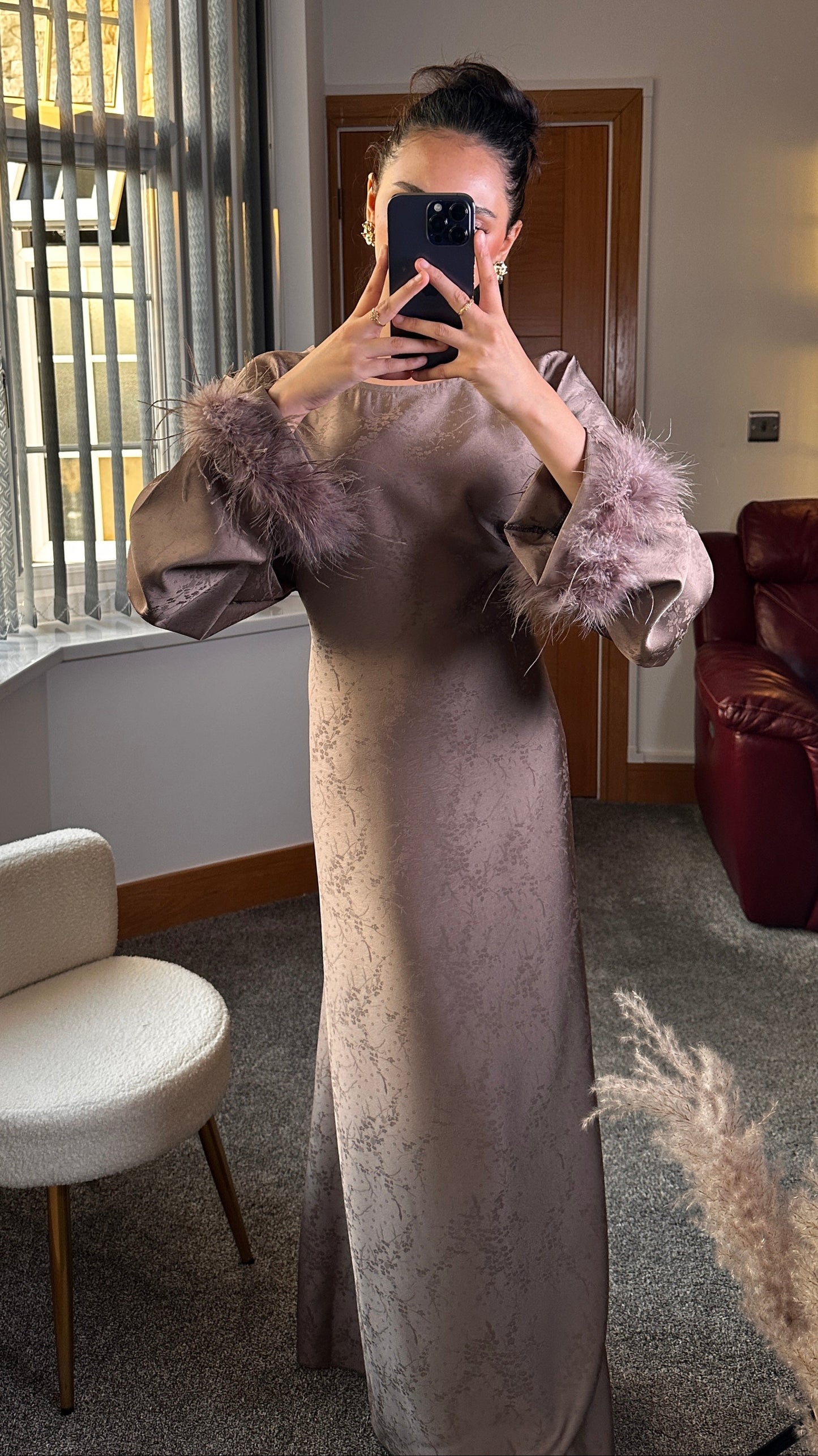 Fareeah long dress in taupe