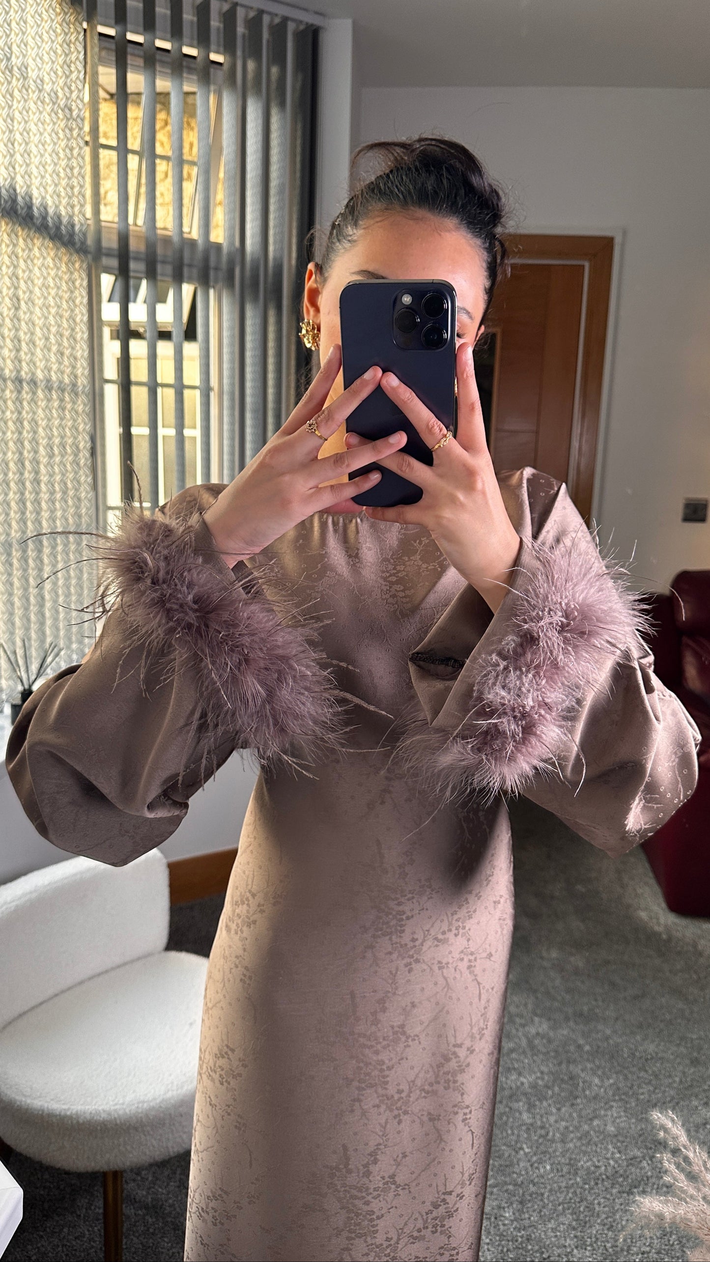 Fareeah long dress in taupe
