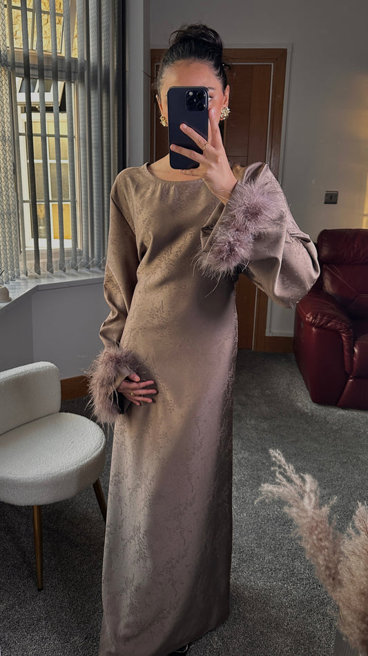 Fareeah long dress in taupe