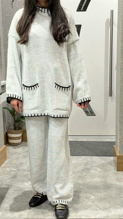 Reza Knit Coord In White