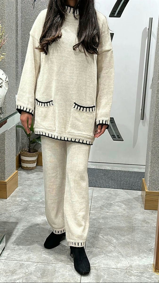 Reza Knit Coord In Cream